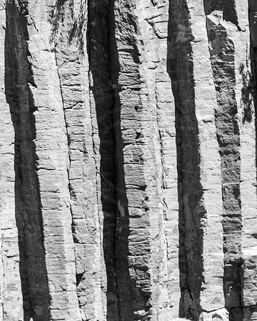 Tower Falls Cliffside Detail B&W 2017